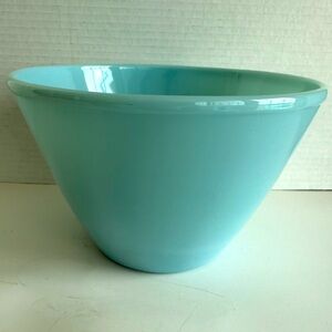 Vintage Fire King Delphite Blue Glass Splash Proof Mixing Bowl - Rare Colour